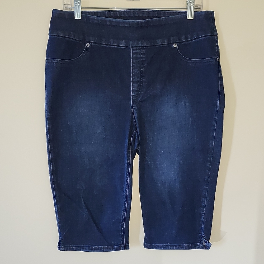 Chico's Dark Blue Perfect Stretch Denim Pedal Pusher Jeggings (REF#106) - Picture 8 of 8